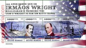 B1466 - GUINE-BISSAU - ERROR MISPERF Stamp Sheet - 2023 WRIGHT BROTHERS Aviation-