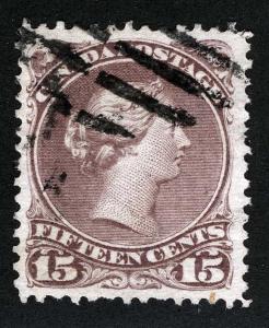 CANADA Sc 29b Used Red Liliac Grid Cancel VF