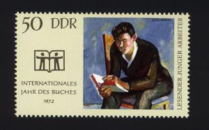 DDR Sc#  1393 Young Worker Reading - Intl Book Yr 1972  MNH