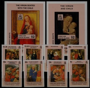 Turks Caicos 1010-19 MNH Painting/Christmas-92 SCV35.75