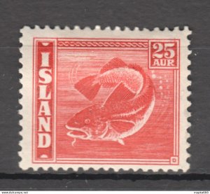 Sp662 1940 Iceland Marine Life Michel #216B 160 Euro 1St Lh