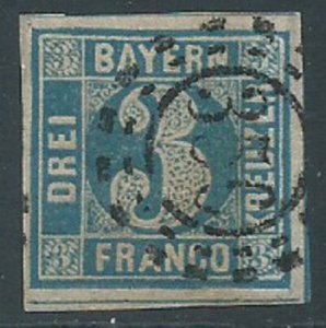 Bavaria, Sc #2, 3kr Used