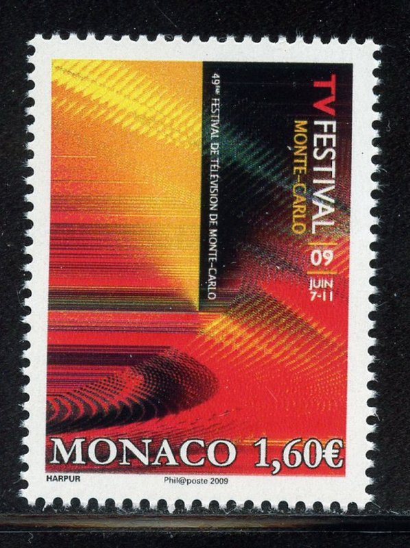 Monaco 2554 MNH, 49th. Monte Carlo Intl. Television Festival Issue from 2009.
