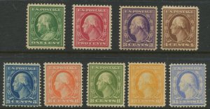 374-382 Washington Perf 12 Mint Set of 9 Stamps BY2159