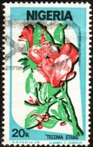 Nigeria 493  - Used - 20k Tecoma stans Flower (1986)