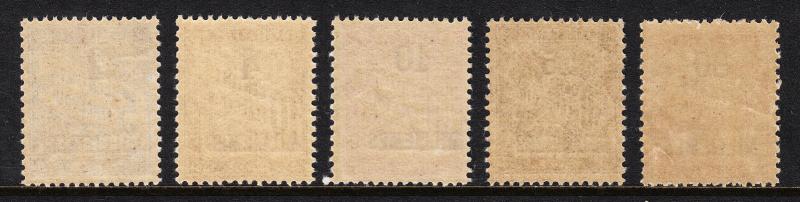 FRENCH OFFICES IN EGYPT — SCOTT J1-J5 — 1922 POSTAGE DUE SET — MNH — SCV $15.75+