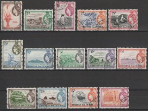 TRISTAN DA CUNHA 1954 SG 14/27 USED Cat £70