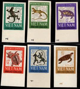 North Viet Nam Scott 413-418 Imperforate stamp set NGAI