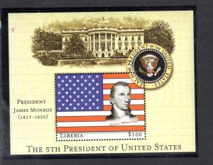 LIBERIA 2000 5TH PRESIDENT OF THE U.S MONROE MINT VF NH O.G S/S (31LI)