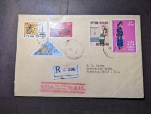 1970 Registered Vietnam Sea Mail Cover Cholon to Rockbridge Baths VA USA