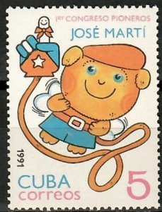 CUBA Sc# 3376  Jose Marti PIONEERS YOUTH GROUP  1991  MNH