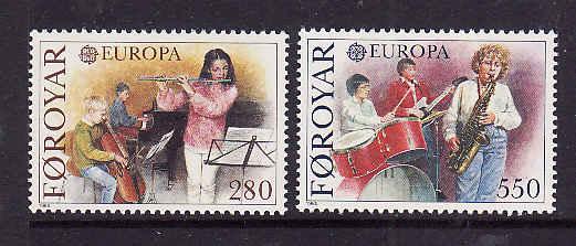 Faroe Is.-Sc#125-6-Unused NH Europa set-Music-1985-