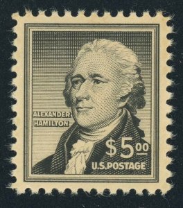 USA #1053 Alexander Hamilton $5 Postage Stamp 1956 Mint NH OG