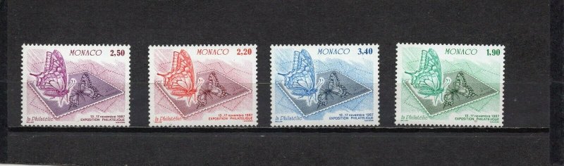 MONACO 1987 BUTTERFLIES SET OF 4 STAMPS MNH
