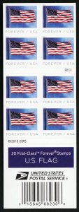 Counterfeit Booklet Pane of 20 Flag Stamps