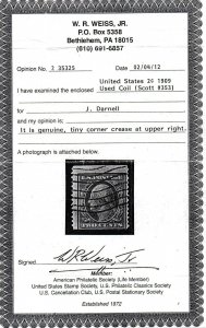 U.S. #353 Used Single with Weiss COA
