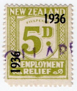 (I.B) New Zealand Revenue : Unemployment Relief 5d (1936)
