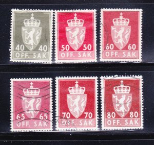 Norway O84-O85, O87, O88-O89, O90A  U Coats Of Arms