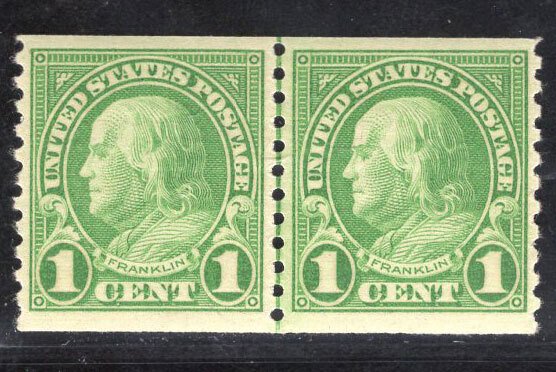 US STAMPS #597 LINE PAIR MINT OG NH LOT #21100