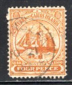 Turks & Caicos #5,  Used,  F-VF,  CV $8.00   ....   6610005