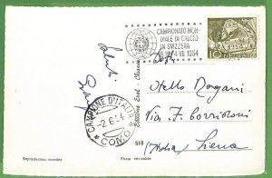 P1033 - SWITZERLAND - POSTAL HISTORY - 1954 World FOOTBALL Postmark - CHAMPION!-