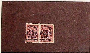 BATUM Sc 33 NH PAIR OF 1918 - 25R OVERPRINT ON 5K - (AF24)