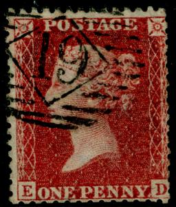SG41, 1d dp rose-red PLATE 42, LC14, USED. Cat £20. ED