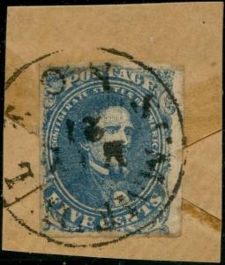 CSA #4 F-VF USED ON A PIECE WITH TOWN CANCEL CV $125.00 BP8802