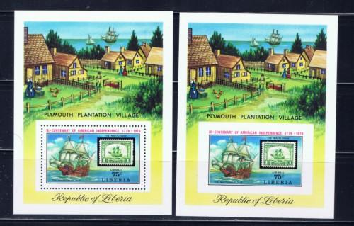Liberia C207 NH 1975 U.S. Bicentennial perf and imperf S/S