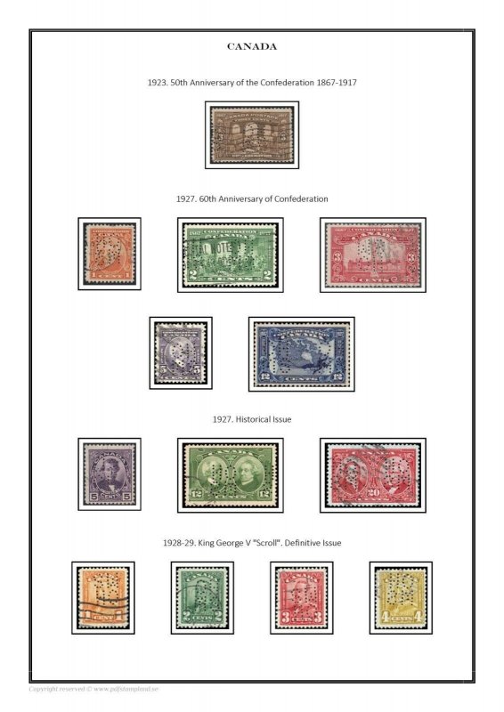 Canada Official stamps 1923 - 1963  PDF (DIGITAL) STAMP  ALBUM PAGES 