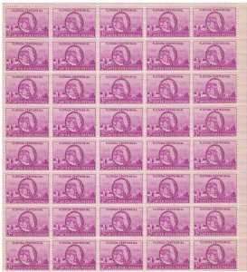 COLLECTION LOT OF #1407 UNITED STATES # 927 SHEET OF (FOLDED) 40 MNH STAMPS 1945