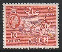 1955 Aden - Sc 49a - MH VF - 1 single - Camel Transport, vermilion