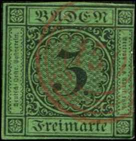 Germany - Baden SC# 7 canceled red #150 Waghausel SCV $114.00