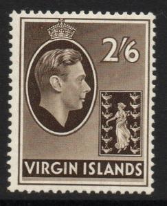 VIRGIN ISLANDS SG118 1938 2/6 SEPIA MTD MINT 