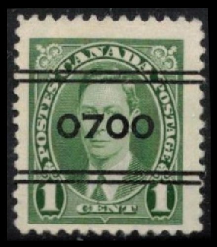 CANADA 1937 KGVI VINTAGE SCARCE 1c #10-231 GREEN 700 MONTREAL PRECANCEL