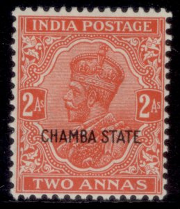 INDIAN STATES - Chamba GV SG69, 2a 6p orange, M MINT.