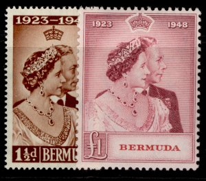 BERMUDA GVI SG125-126, ROYAL SILVER WEDDING set, M MINT. Cat £45.