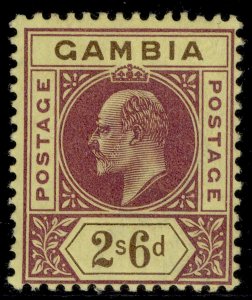 GAMBIA EDVII SG55, 2s 6d purple & brown/yellow, LH MINT. Cat £15. 