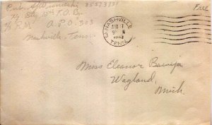 United States A.P.O.'s Soldier's Free Mail 1943 Nashville, Tenn. 12th Forward...