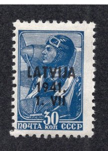 Latvia 1941 30k German Occupation, Scott 1N18 MH, value = $1.00
