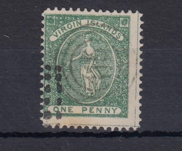 Virgin Islands 1866 1d Green SG1 VFU J3352