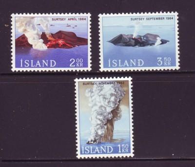 Iceland Sc 372-4 1965 Surtsey Volcanic Island stamps mint NH