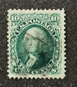 US scott# 68 10c Washington green used with light cancel well centered