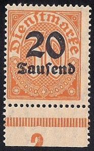 Germany #O30 20th M on 30PF Official Stamp Mint OG NH F