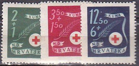 Croatia B70-2b1944 Red Cross Cpl MH