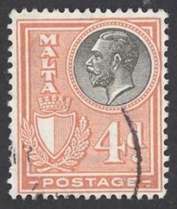 Malta Sc# 138 Used 1926-1927 4p King George V