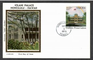 US # UX81 Iolani Palace Honolulu Colorano Silk FD Postal Card - I Combine S/H