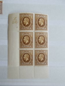 GV 1936 Photogravure 1/- Cylinder Block of 6 Cyl 5 no dot Z36 Perf 5/I Fine Mint