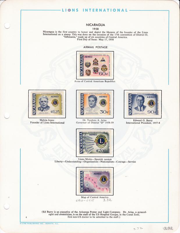 LIONS CLUB International Collection on Pages  Mounted Sets & Souvenir Sheets VF