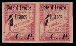 MOMEN FRENCH IVORY COAST SC #Q35,Q35a 1903 MINT OG LH SIGNED $2,440+ LOT #68693*